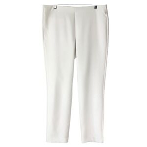 Adrianna Papell Off-White Tapered Pants 12 Pull-On Elastic Waist Slim Leg